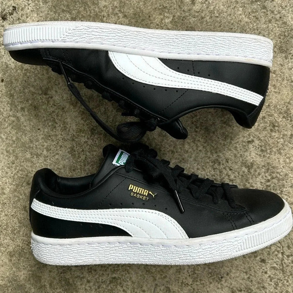 Puma Basket Classic 21Jr Black & White, size 37 (youth  size 5) - Picture 3 of 10